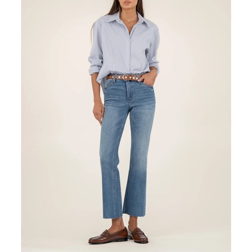 NWKut from the Kloth Size 4 Blue Kelsey Fab Ab Ankle Flare Jeans High Rise